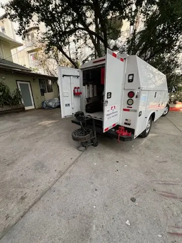 Magnet Plumbing service vehicle on-site for Sewer Line Repair in Flourtown